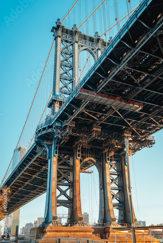 Manhattan bridge over the river New York urban classic view structure © Alberto GV PHOTOGRAP