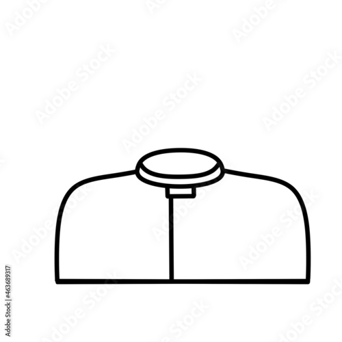 Catholic priest. Symbol of religion and church. Black Church clothes. Shirt with a collar.