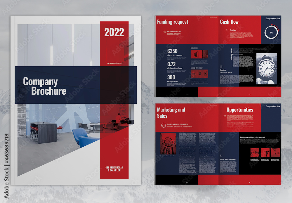 Red Blue Business Brochure Layout Stock Template Adobe Stock