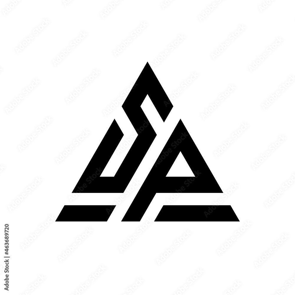 Letter SP triangle logo design Stock Vector | Adobe Stock