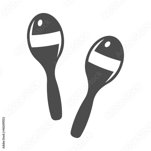 Monochrome classical maracas icon vector illustration rumba shakers or shac shacs musical instrument photo