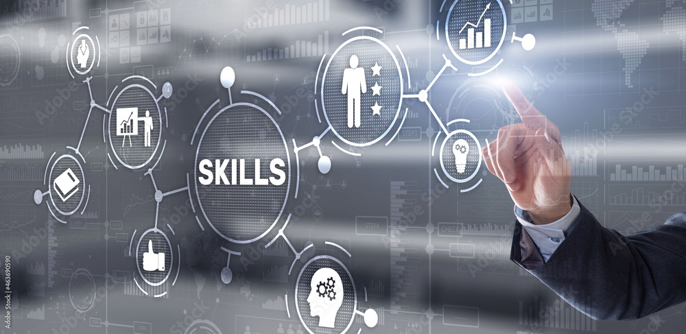 Skills Learning Personal development Finance Competency Business concept Skills Learning Personal development Finance Competency Business concept