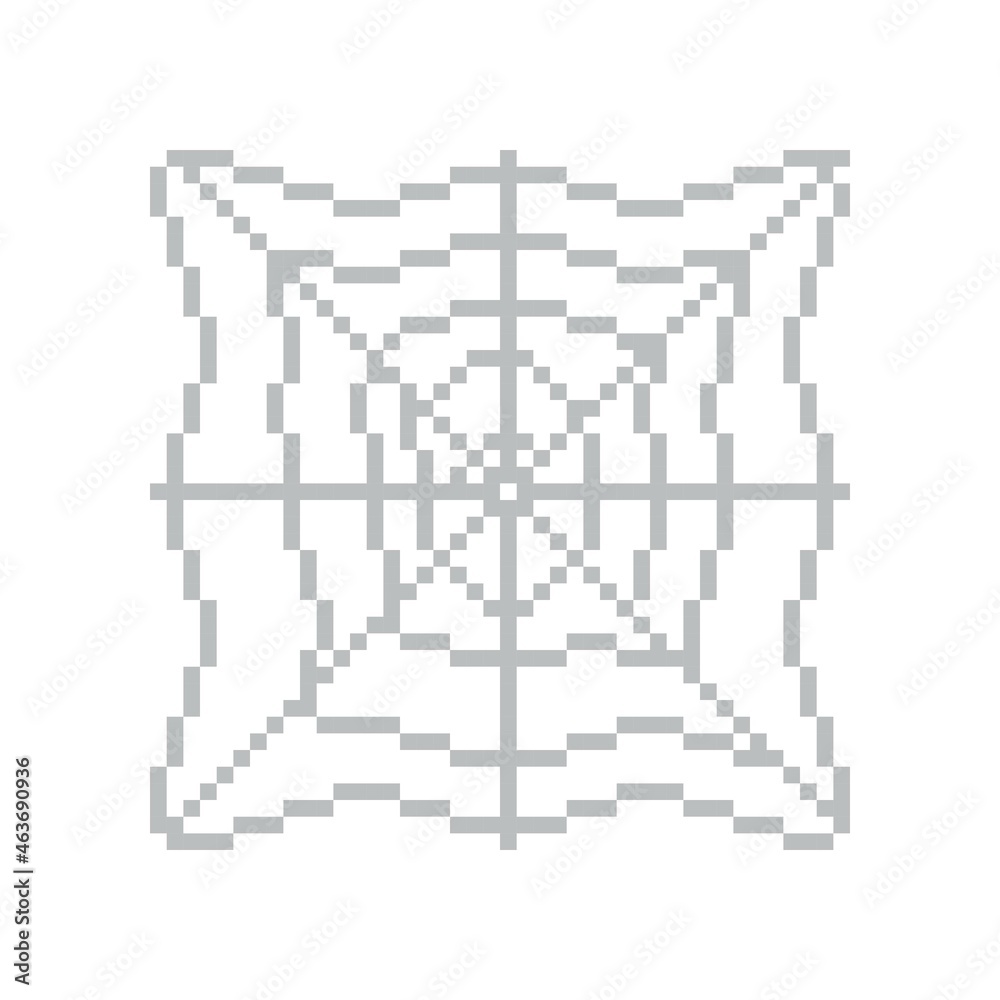 Obraz premium Spider web icon pixel art. Halloween Pixel art. Vector illustration.