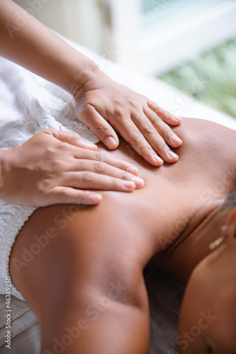 Wallpaper Mural Woman Getting Massage Lying on Stomach Seen from Above Torontodigital.ca