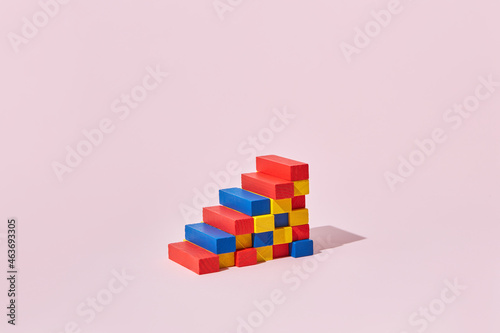 Wooden colored blocks photo