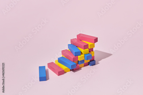 Stack of colored blocks photo