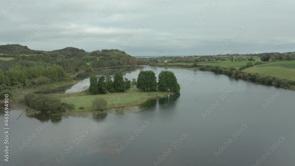 Aerial view of Autumn lough money countryside,Downpatrick,Northern Ireland Aerial view of Autumn lough money countryside,Downpatrick,Northern Ireland
