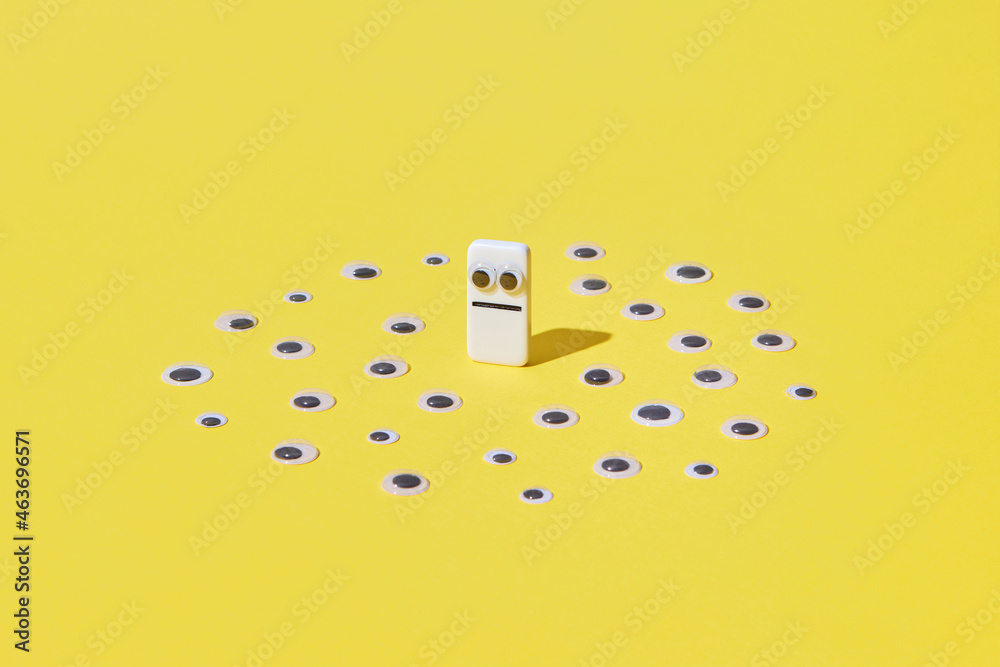 Domino piece with sad eyes Domino piece with sad eyes