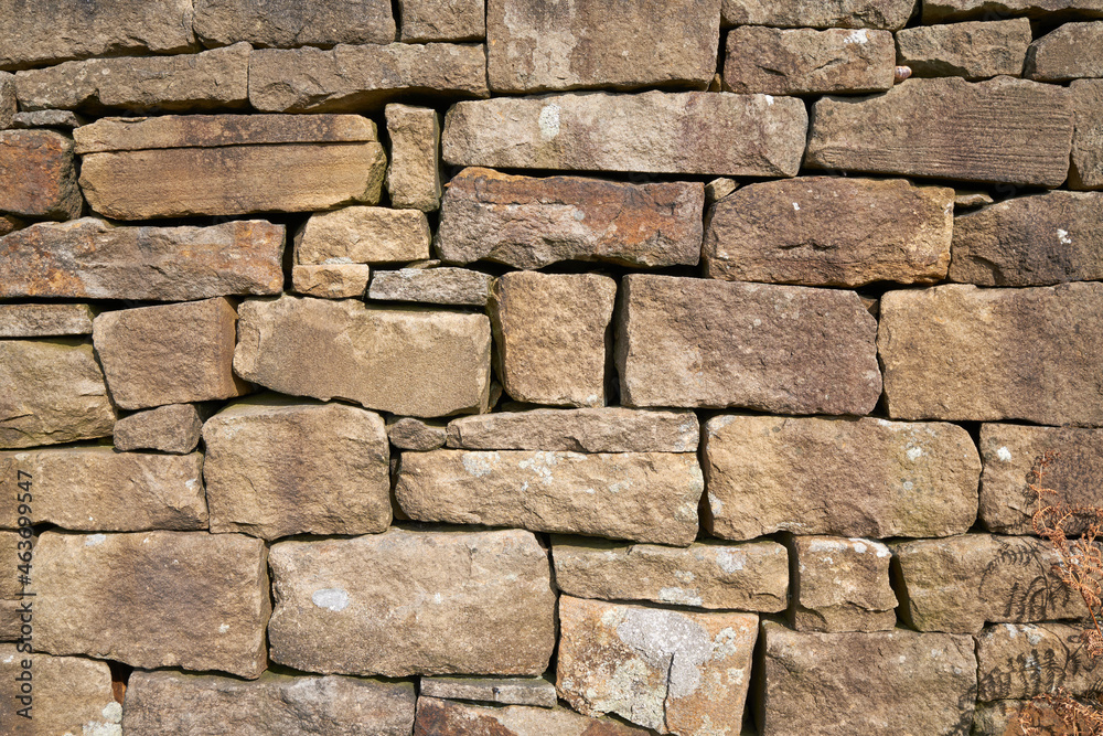 Old dry stone field wall example Old dry stone field wall example