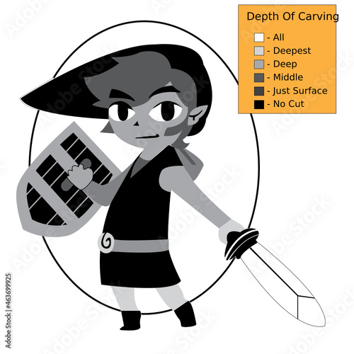 Pumpkin Stencil - Link Zelda Windwaker