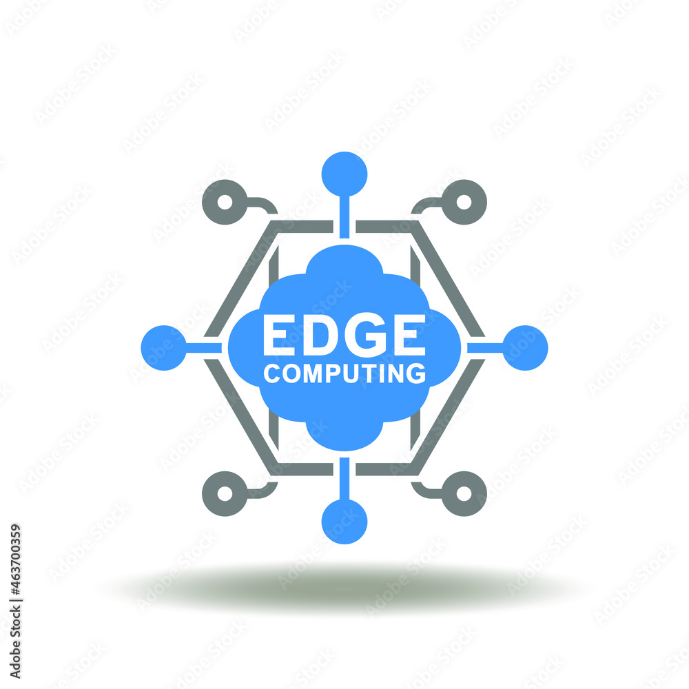 Vector illustration of cloud chart network. Symbol of edge computing
