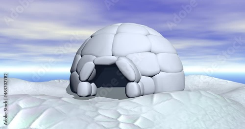icy igloo as a home for the natives at the North Pole photo