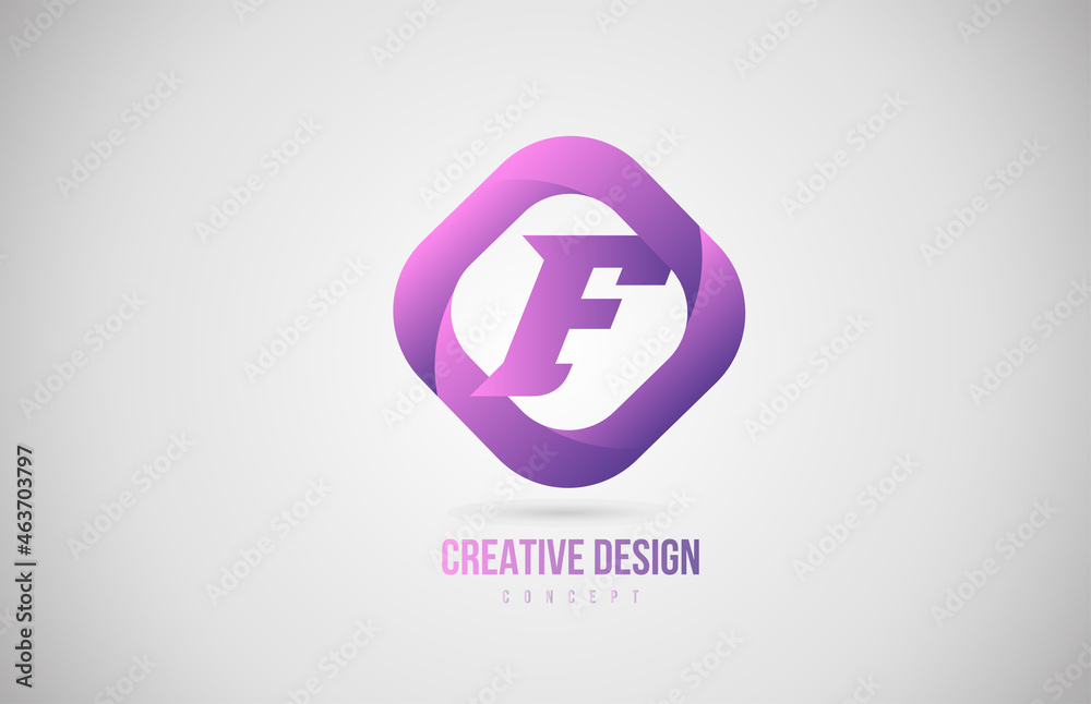 pink F alphabet letter logo. Creative design template for icon pink F alphabet letter logo. Creative design template for icon