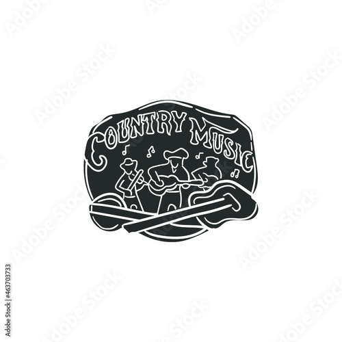 Belt Buckle Icon Silhouette Illustration. Country Music Vector Graphic Pictogram Symbol Clip Art. Doodle Sketch Black Sign.