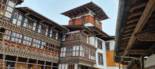Trongsa Dzong buildings in the daylight in Bhutan photo