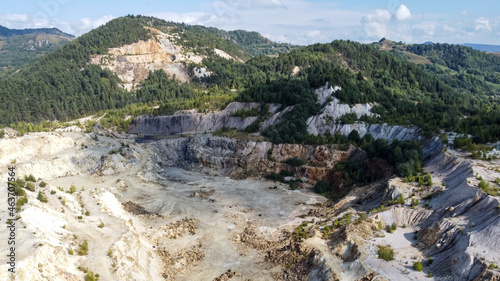 Aerial View of Gold Mine Quarry in Rosia Montana in Romania photo