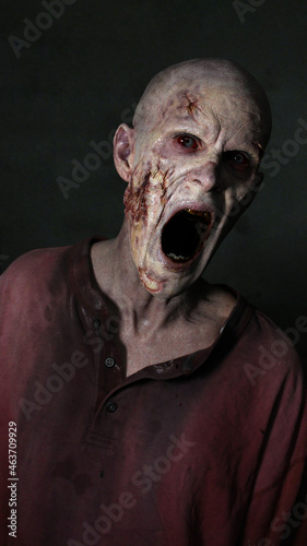 Screaming  Zombie Ghoul with wounds