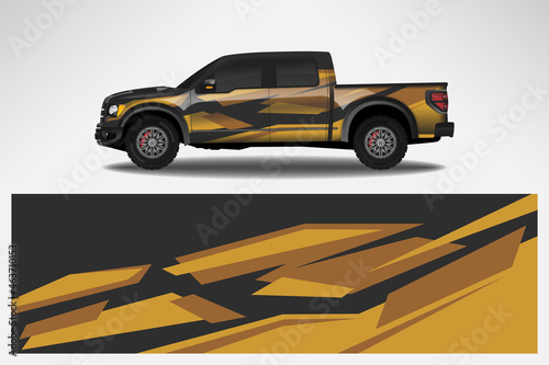 Car  wrap design race livery vehicle decal vector. Graphic abstract stripe racing background kit designs for vehicle  race car  rally  adventure and livery