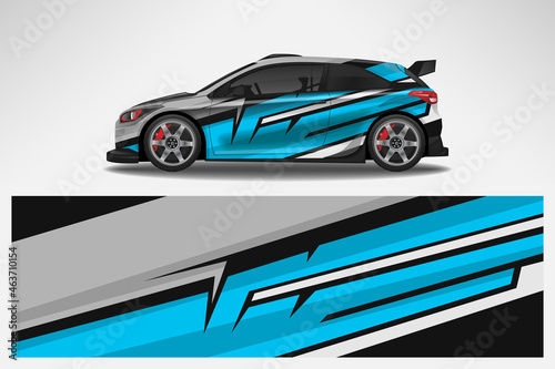 Car  wrap design race livery vehicle decal vector. Graphic abstract stripe racing background kit designs for vehicle  race car  rally  adventure and livery