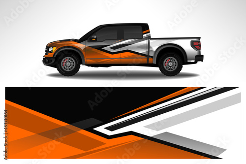 Car wrap design race livery vehicle decal vector. Graphic abstract stripe racing background kit designs for vehicle, race car, rally, adventure and livery