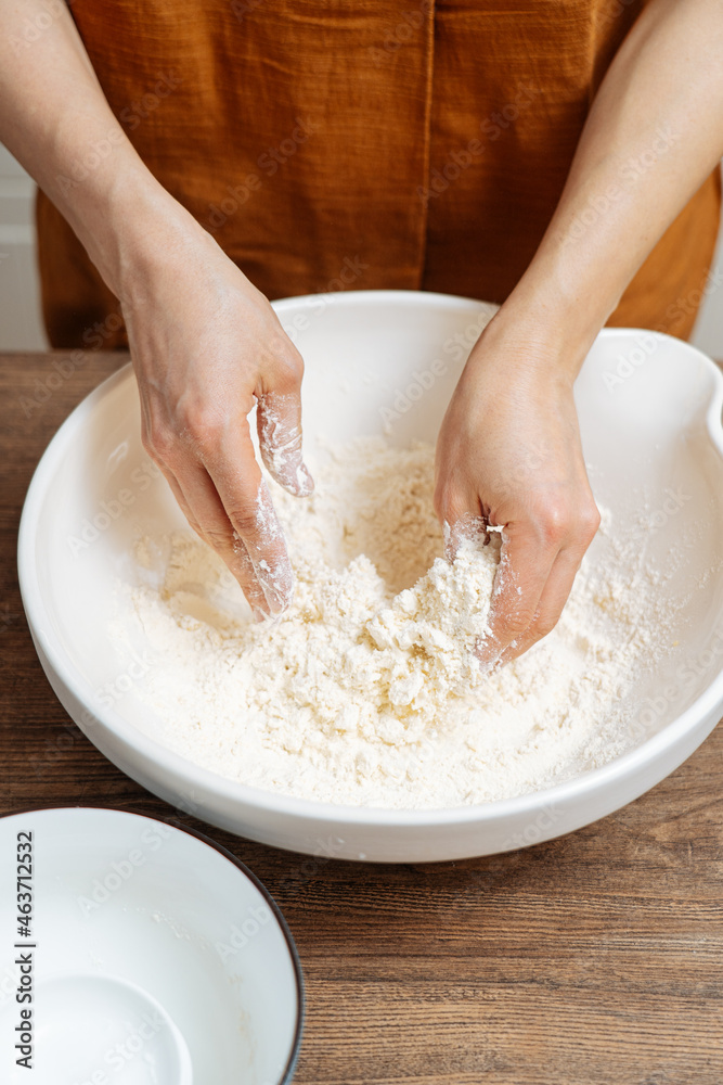 Crop woman chef making Indian flatbread at home Crop woman chef making Indian flatbread at home