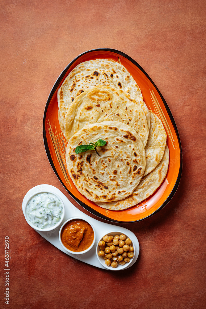 Traditional Indian flatbread paratha Stock Photo Adobe Stock