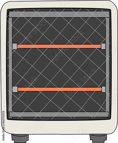可愛い電気ストーブのイラスト素材