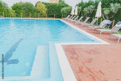 Swimming pool on a summer day