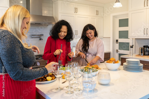 Women Plate Food for Dinner photo