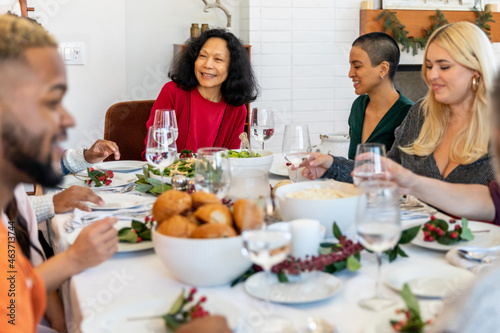 Family Enjoys Christmas Dinner