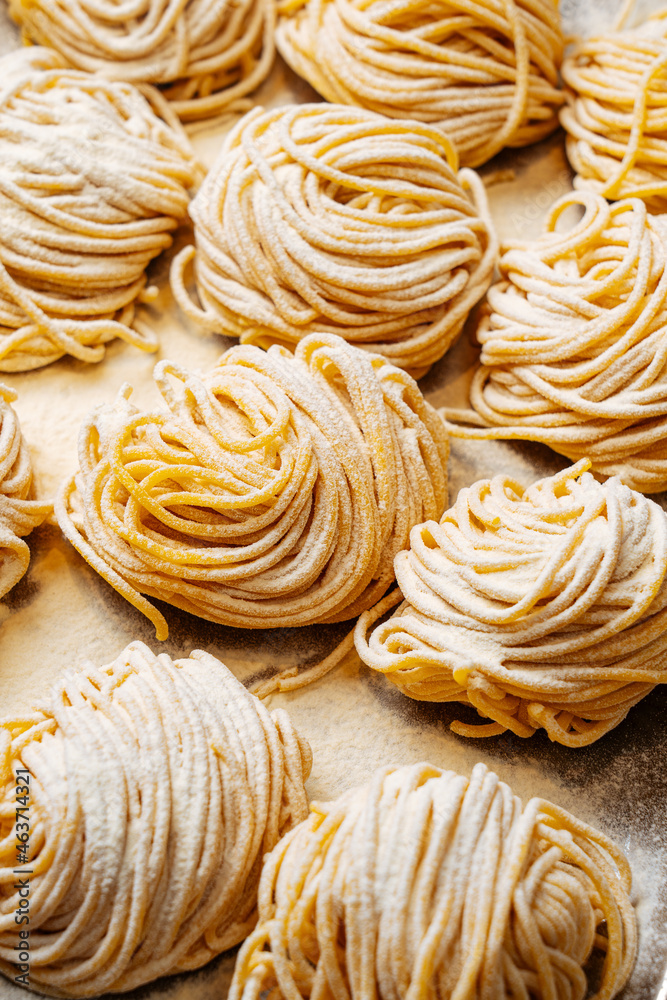 Batch of handmade fresh pasta