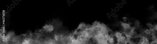 Gray smoke or haze on black color. Abstract watercolor background design
