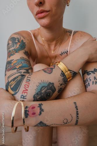 Tattooed woman body