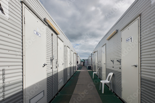 Onsite temporary accomodation for workers at drilling site photo