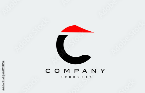 Free Download C red alphabet letter logo icon with black colour. Creative design for business and company - GFXLoad