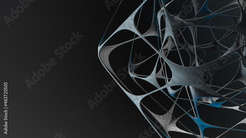 BLACK BACKDROP AND RETICULAR SHAPE