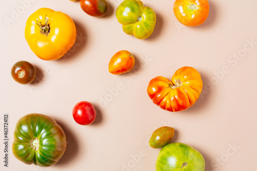 Top view Heirloom tomatoes