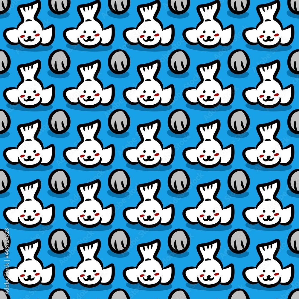 seamless pattern of cute seal cartoon