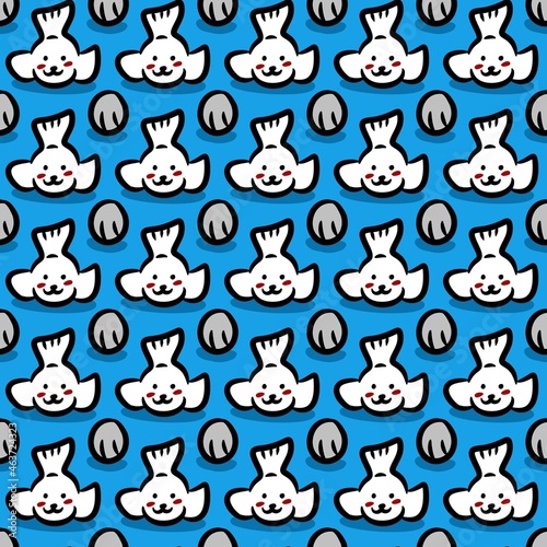 seamless pattern of cute seal cartoon