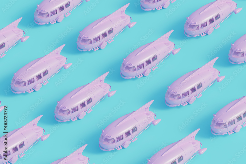 Pink and Blue pattern bus Pink and Blue pattern bus