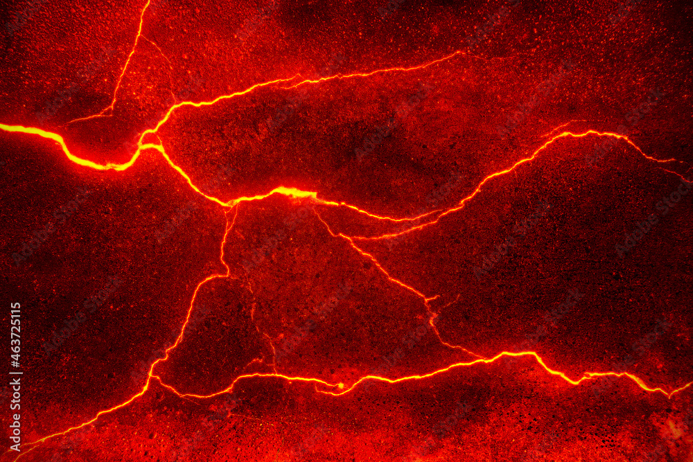 3D rendering heat red cracked ground texture after eruption volcano 3D rendering heat red cracked ground texture after eruption volcano