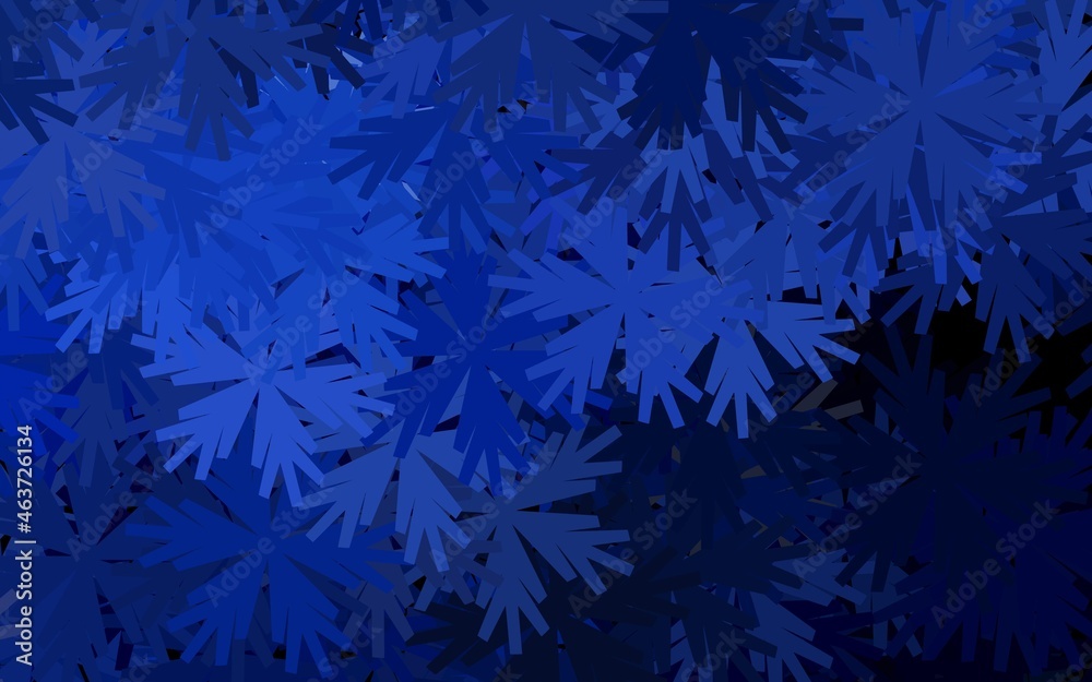 Dark BLUE vector doodle template with flowers. Dark BLUE vector doodle template with flowers.