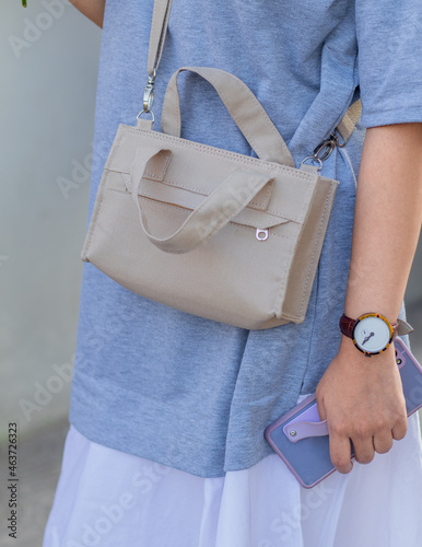 plain bag used by a woman everyday