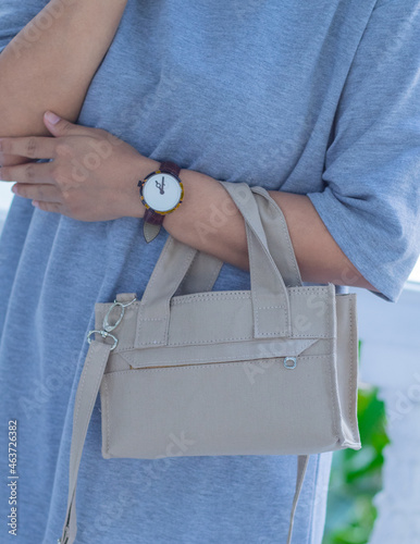 plain bag used by a woman everyday