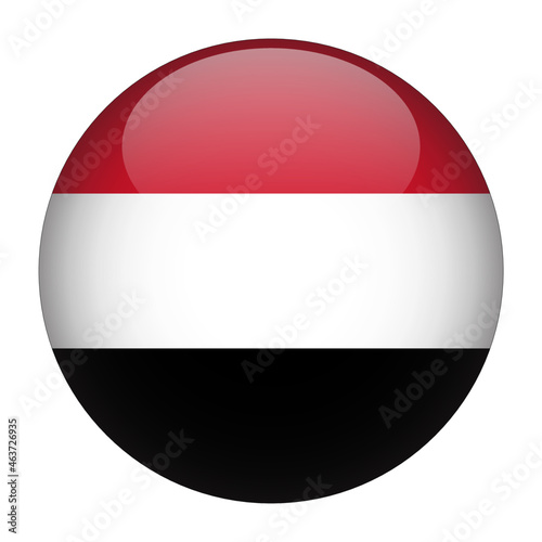 Free Download Yemen 3D Rounded Country Flag button Icon - GFXLoad