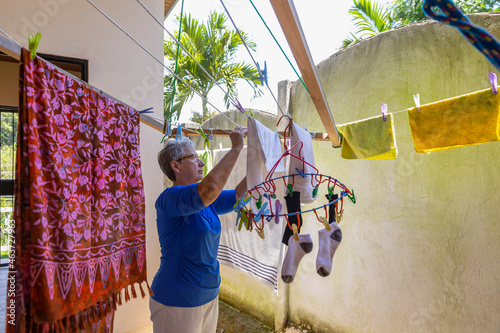 Backyard Clothesline in Summer 