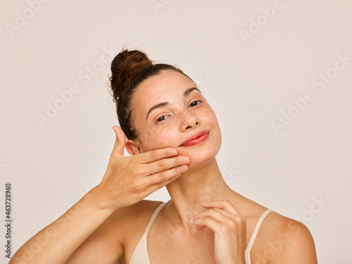 skincare portrait white background