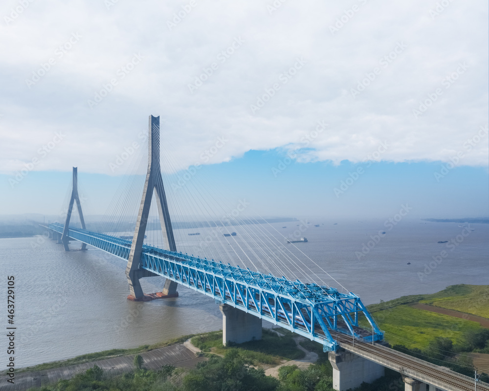 Fototapeta premium Anqing Yangtze River Railway Bridge