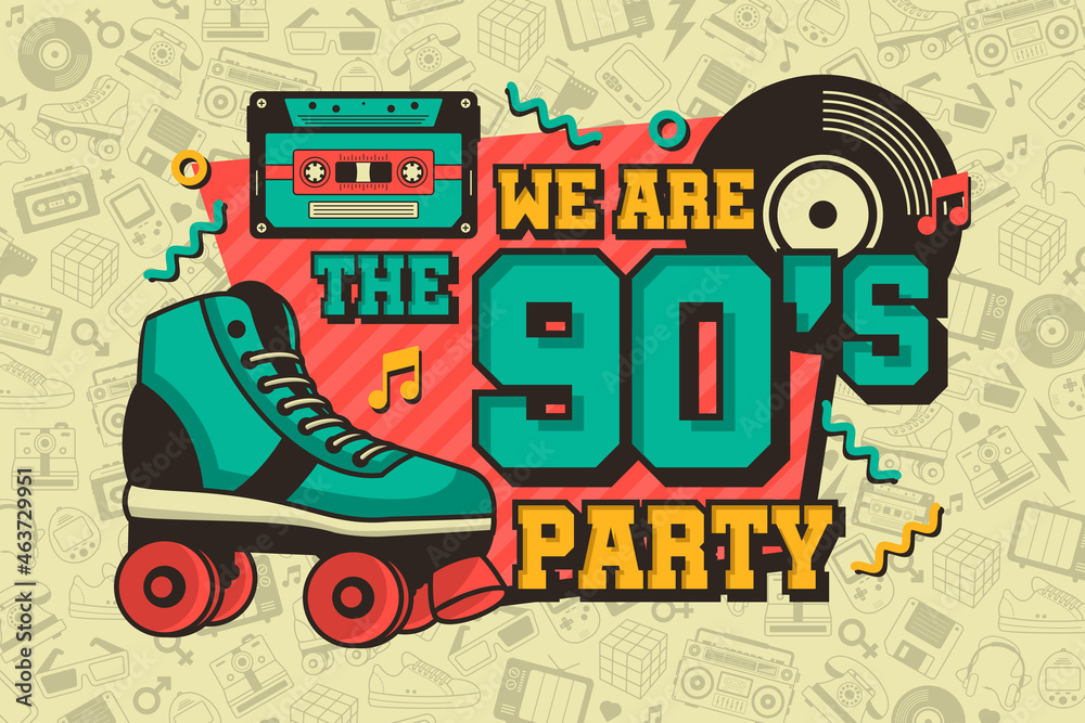 Fototapeta premium 90s style vintage background design
