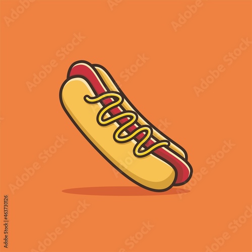 Illustration vector graphic of hot dog. Perfect for menu books, posters, banners, etc.